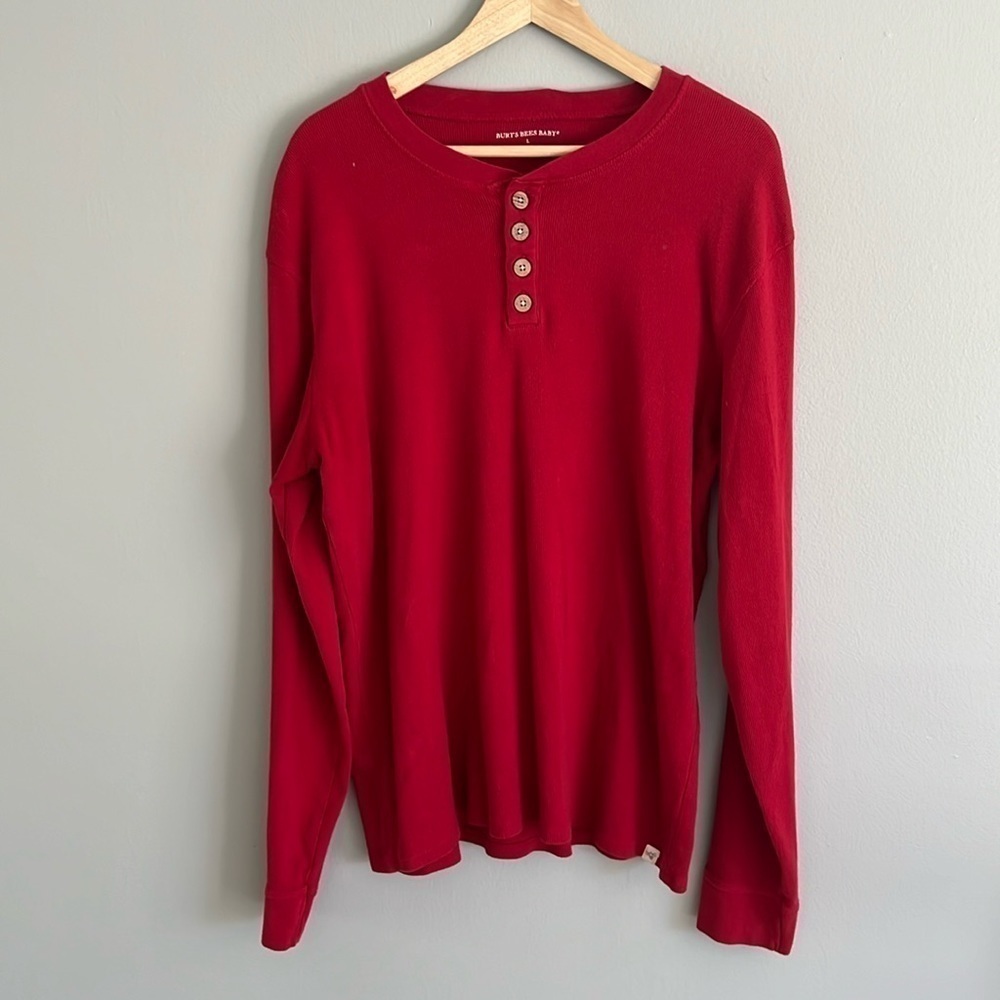 Burt’s Bees Baby Oversized Long Sleeve Cotton Henley Size Large